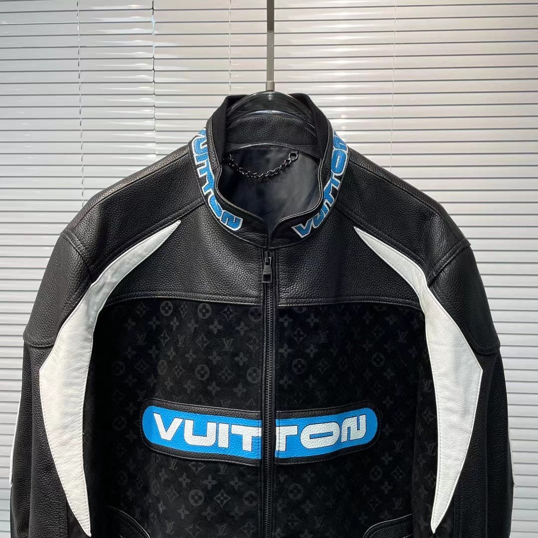 Lv FULL LEATHER JACKET REAL LEATHER BLACK