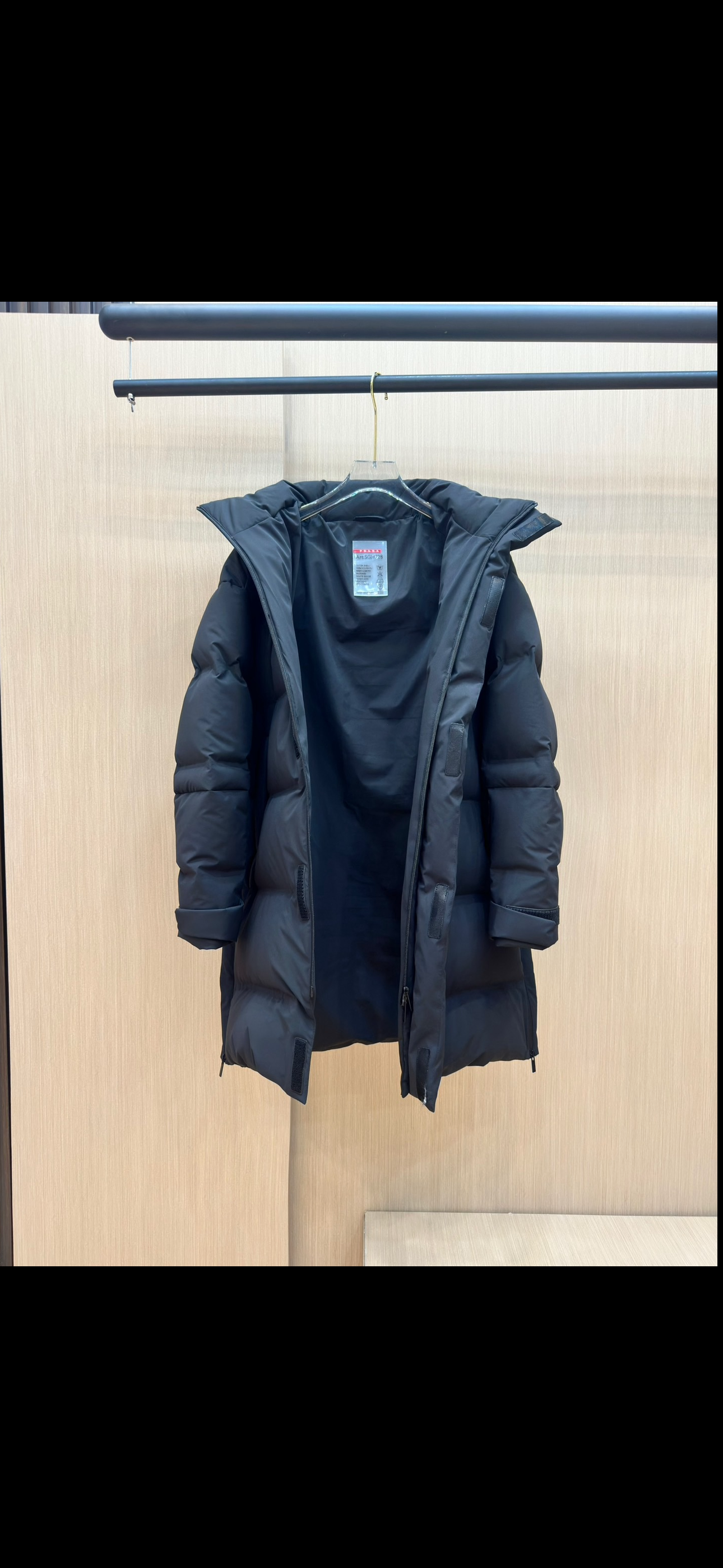 Manteau matelassé Nylon noir Long PRD