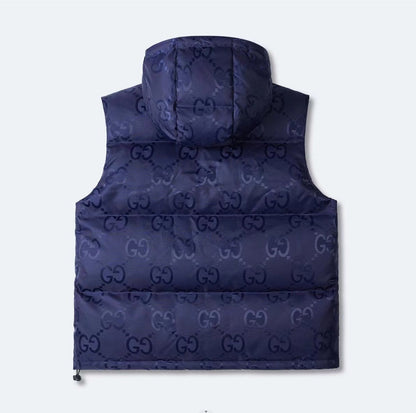 GG jumbo sleeveless jacket blue night