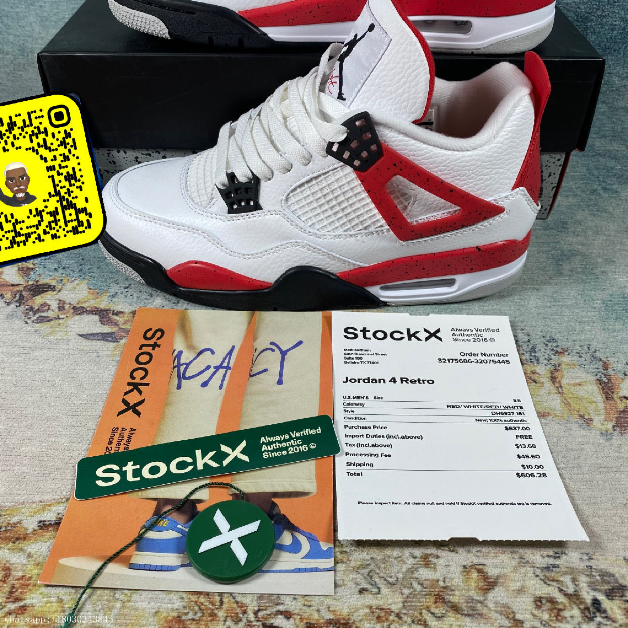 AJ4 Jordan 4 Retro schwarz Rot 1:1 LAGER