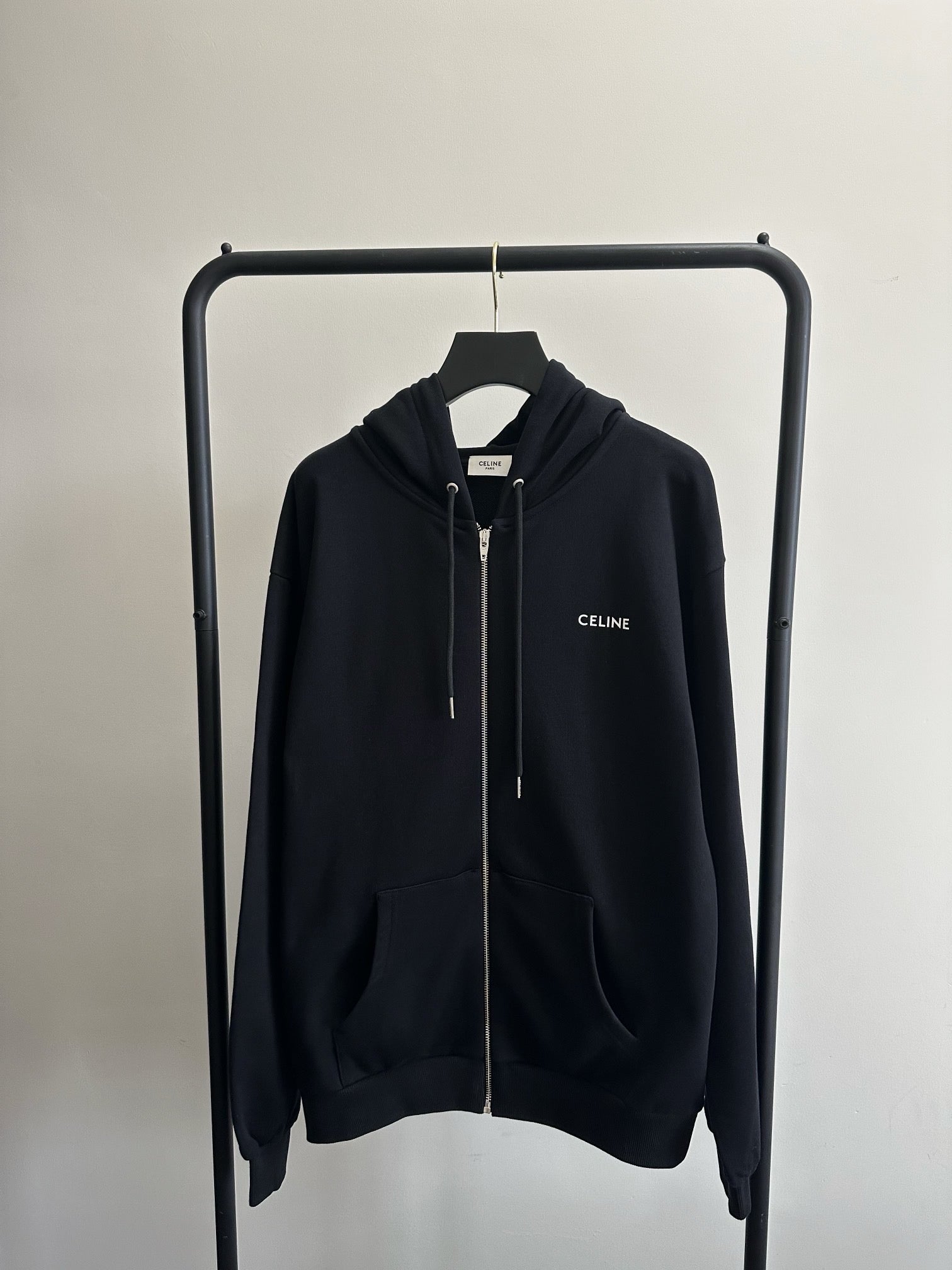 LOOSE CLN ZIP-UP HOODIE COTTON FLEECE