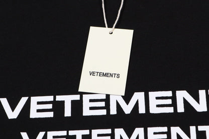 Black T-shirt with Vetements logo print