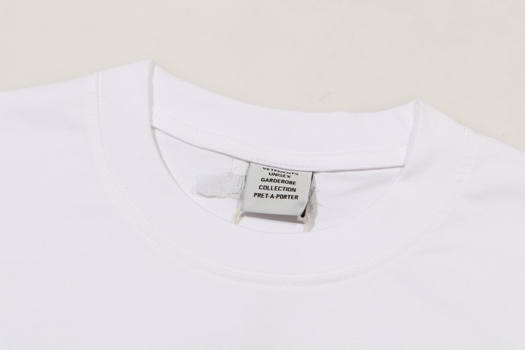 White T-shirt with Vetements logo print