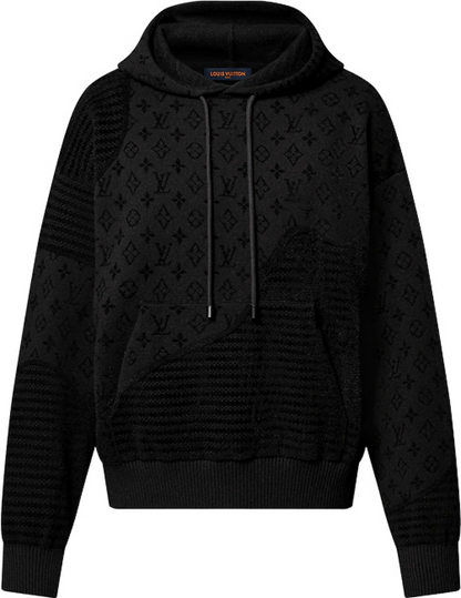 Sweat à capuche à motif jacquard lv