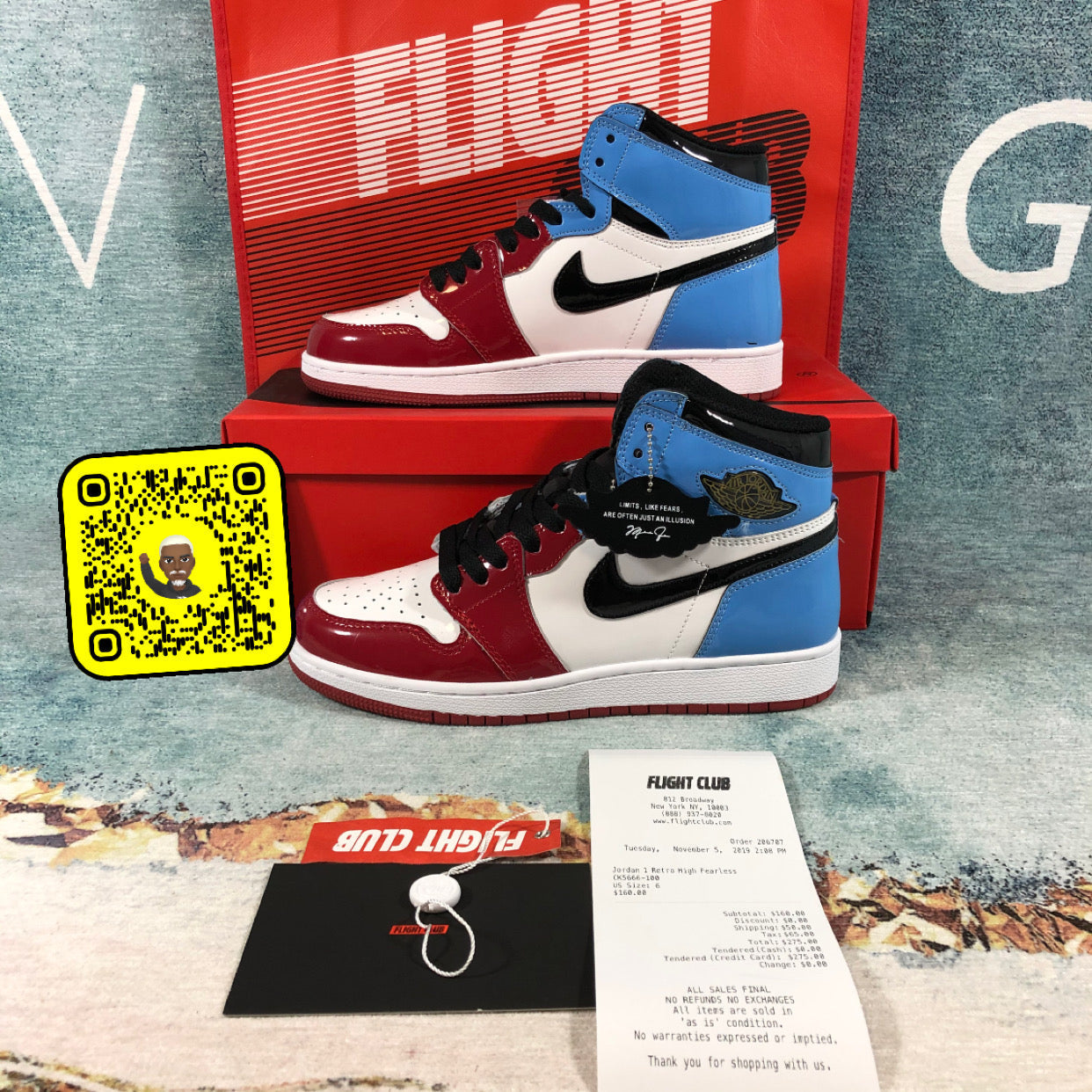 AJ1 Fearless Flight club Authentification ✔️ 1:1 Facture