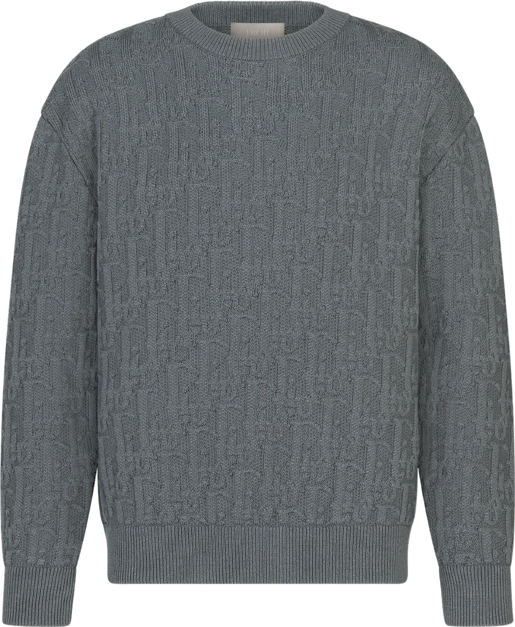 Pull CD OBLIQUE JACQUARD DE COTON MÉLANGE GRIS