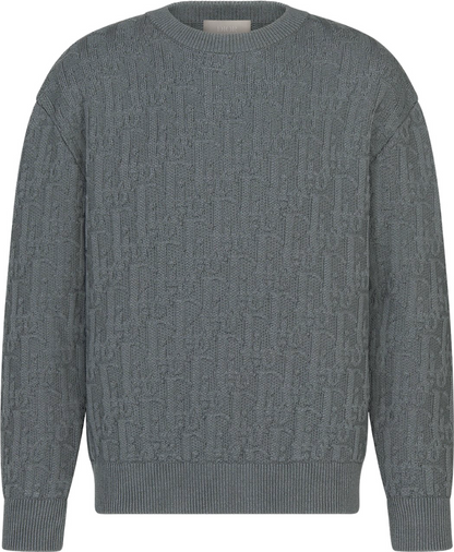 Pull CD OBLIQUE JACQUARD DE COTON MÉLANGE GRIS