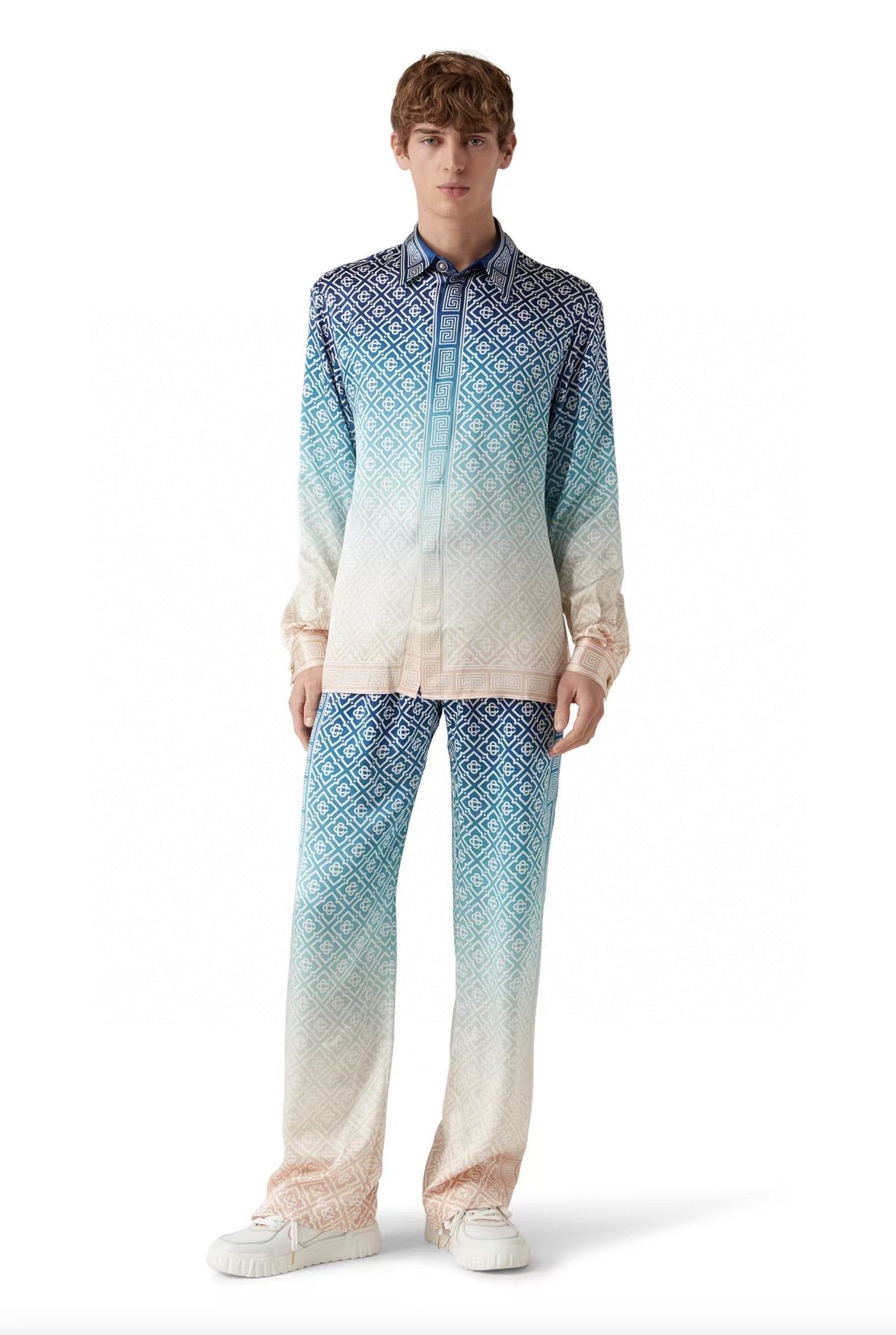 Casa JACQUARD GRADIENT SILK SHIRT