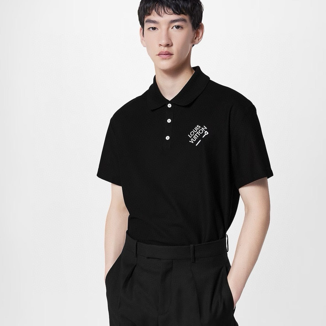 Schwarzes LV-Poloshirt