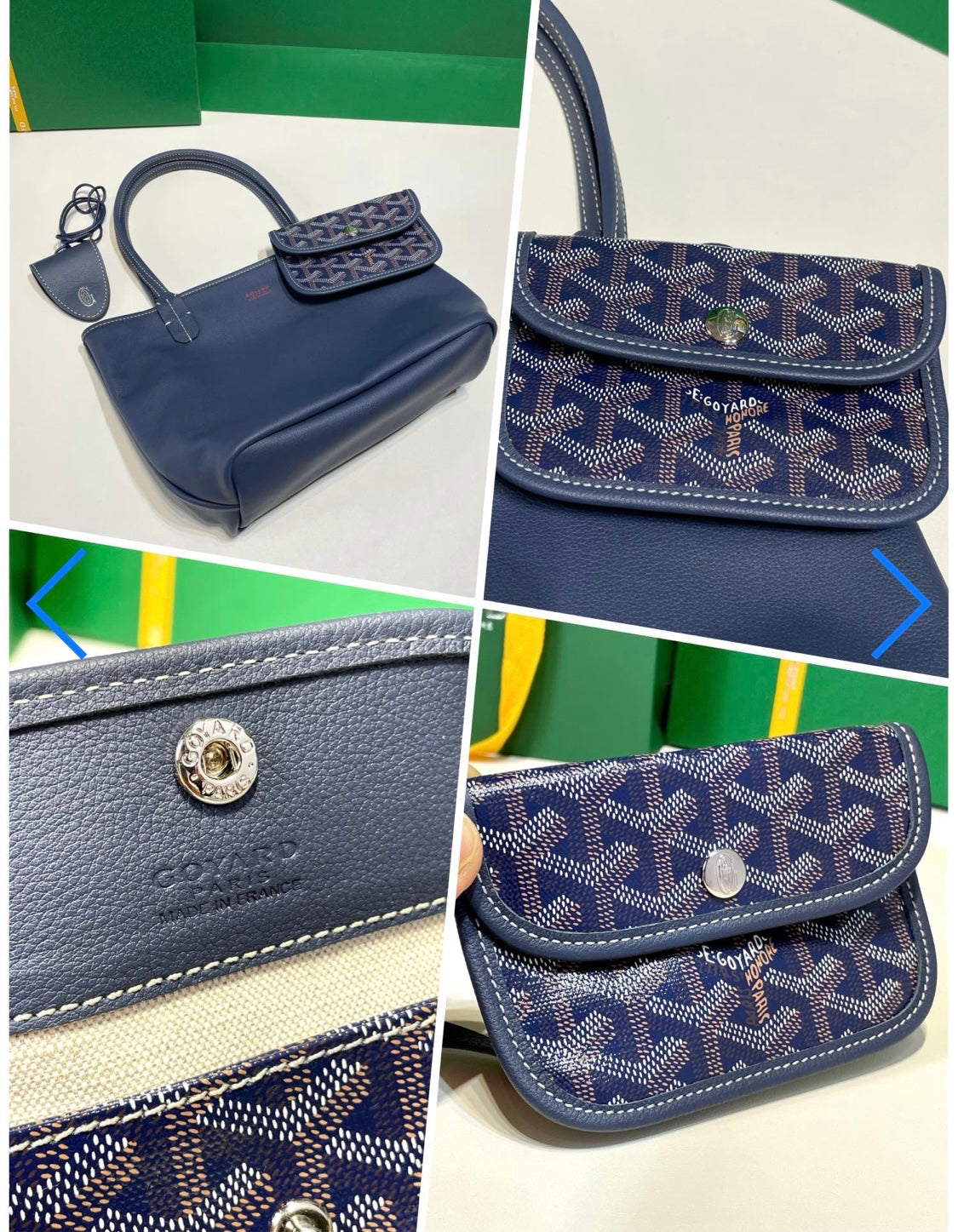 Anjou Mini blue navy invoice bag