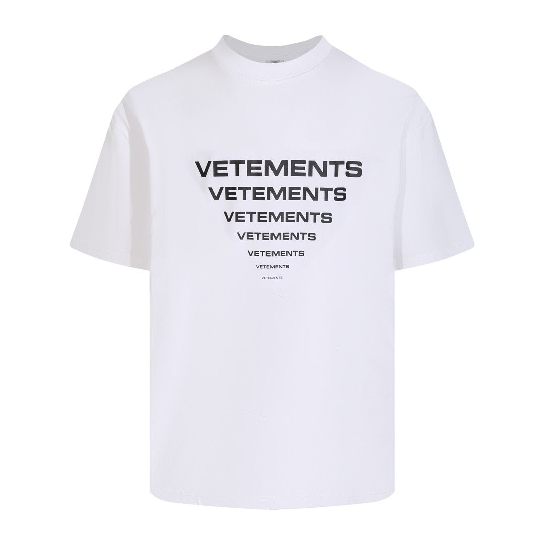 White T-shirt with Vetements logo print