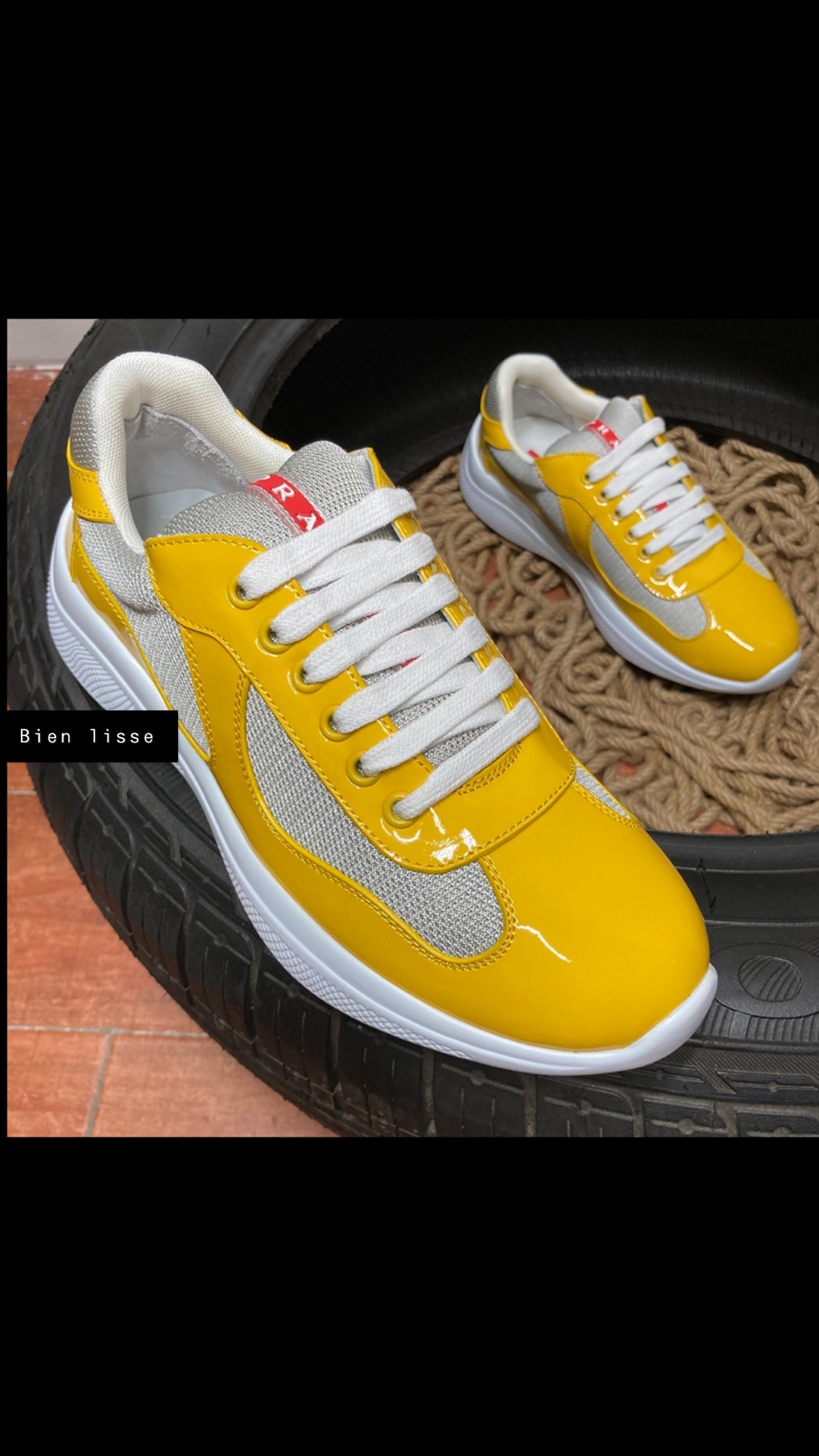 Sneakers Prd America ´ s Cup smooth bike fabric yellow