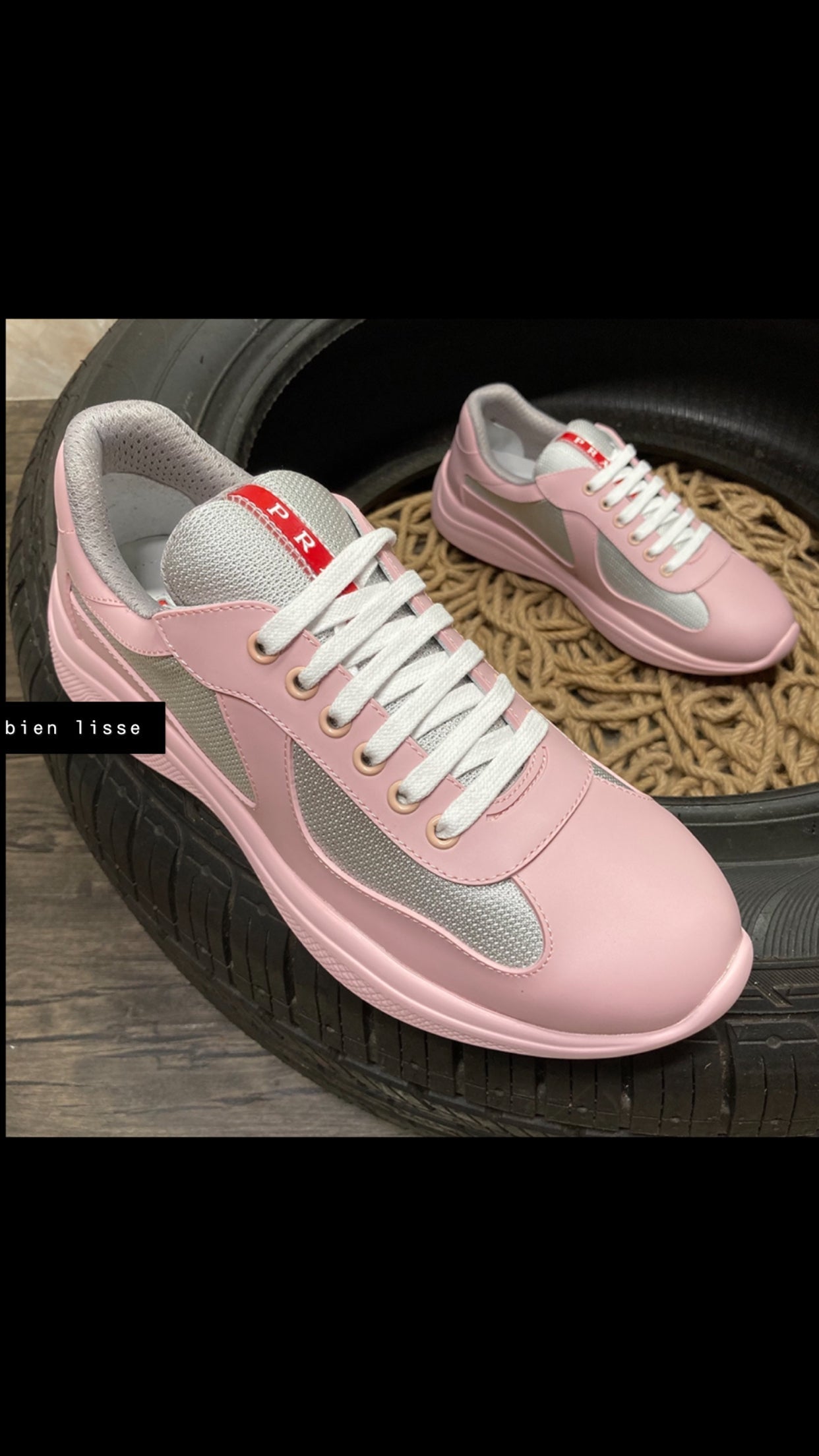 Turnschuhe Prd America ´ s Cup Gummi &amp; Stoff Fahrrad Pink