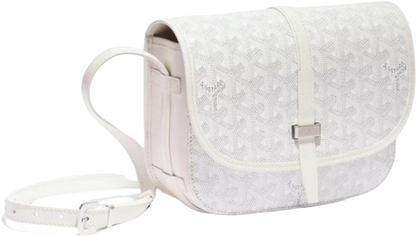 Belvedere White leather invoice bag