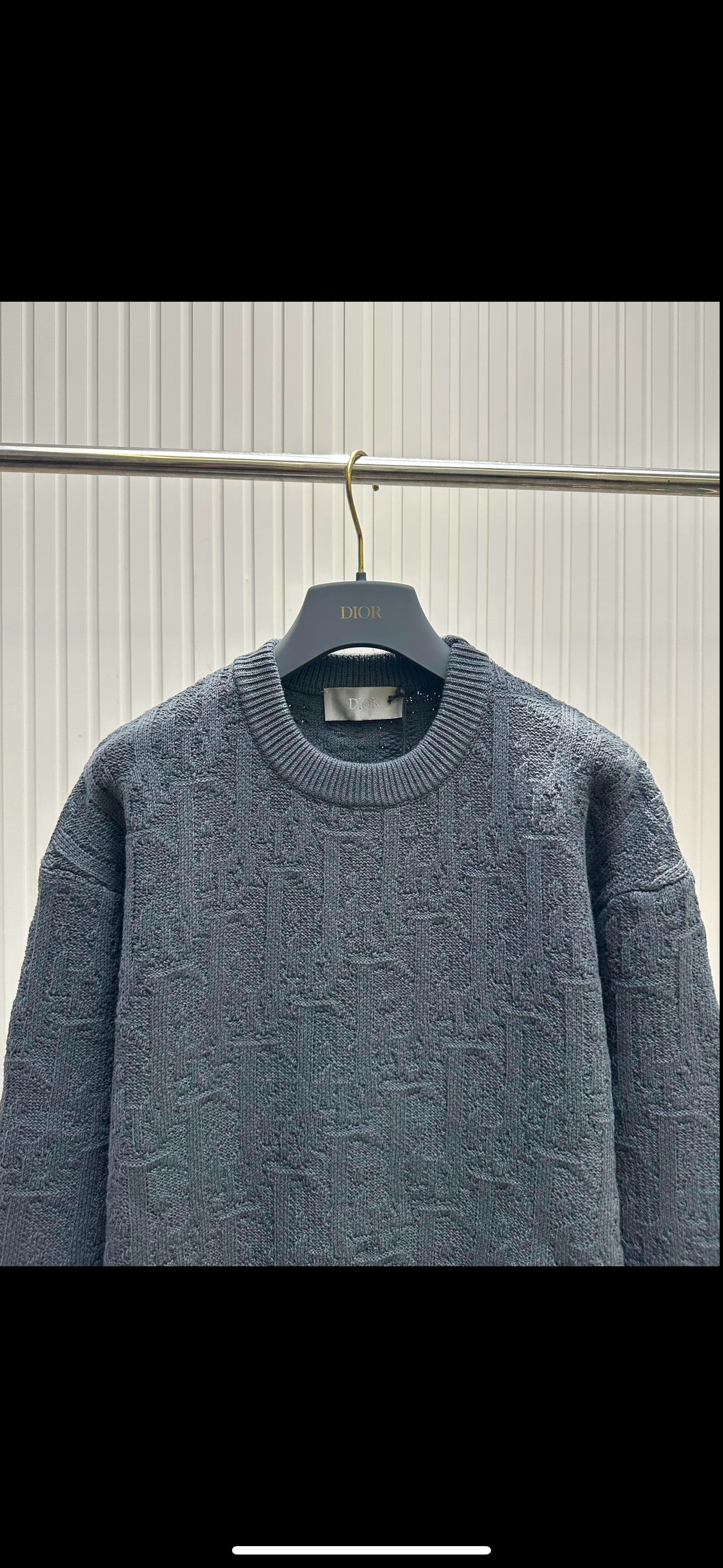 Pull CD OBLIQUE JACQUARD DE COTON MÉLANGE GRIS