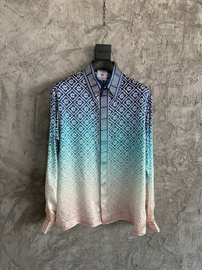 Casa JACQUARD GRADIENT SILK SHIRT