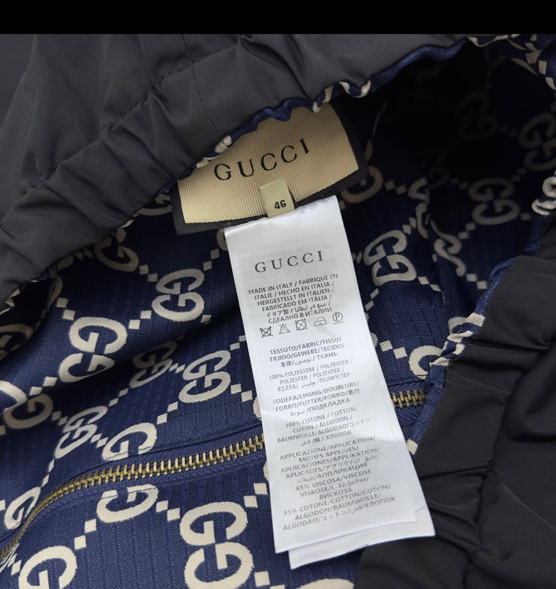 Jacket gg blue night / black reversible invoice