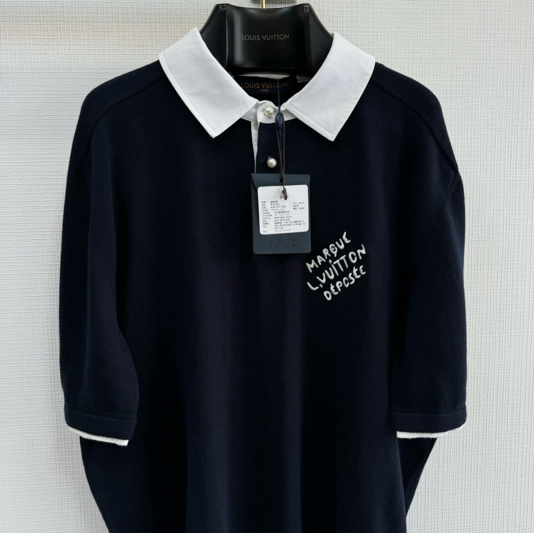 Schwarzes LV-Poloshirt