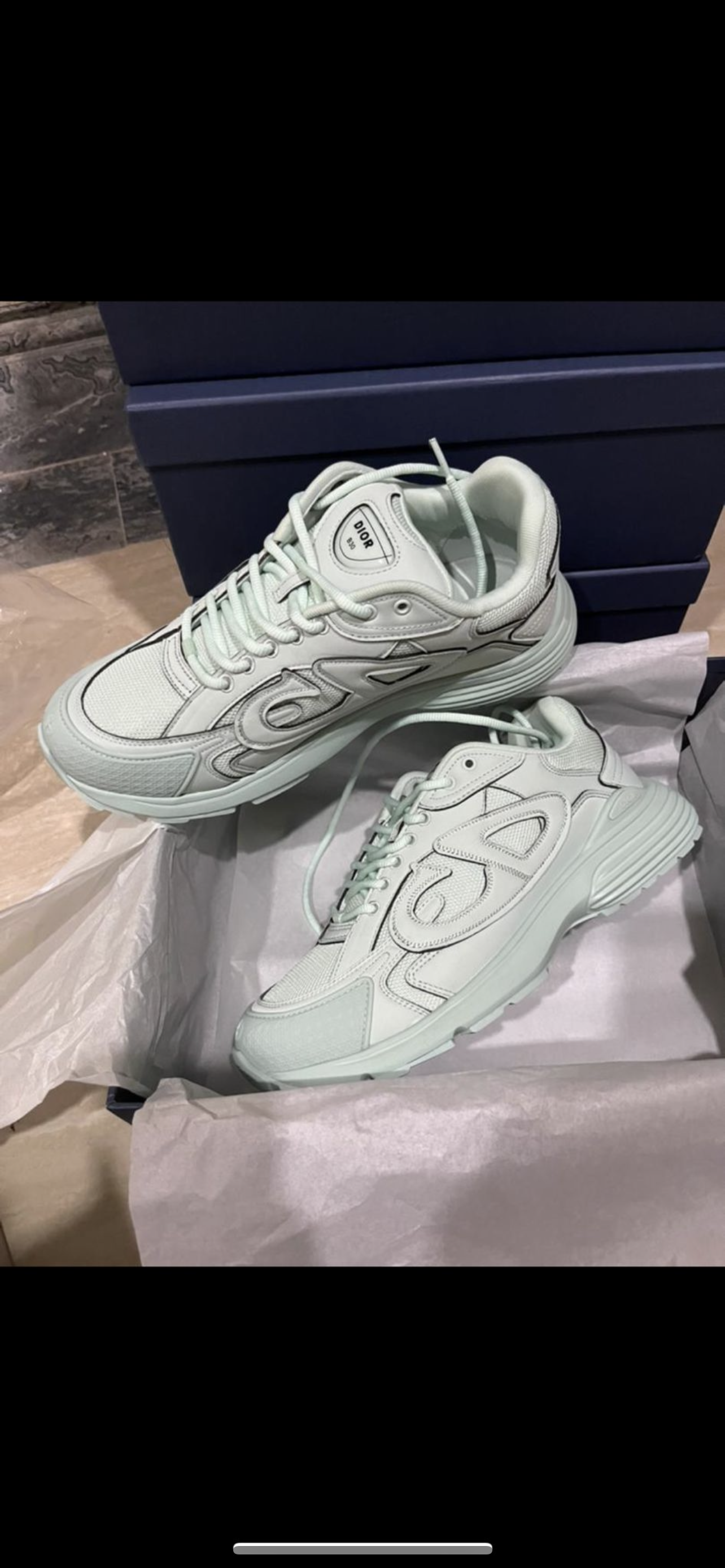 SNEAKERS B30 V3 VERSION BIEN LISSE STONE ISLAND ICE GREEN FACTURE PACKAGING COMPLET