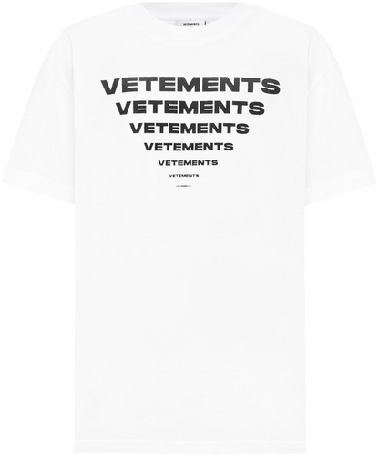 White T-shirt with Vetements logo print