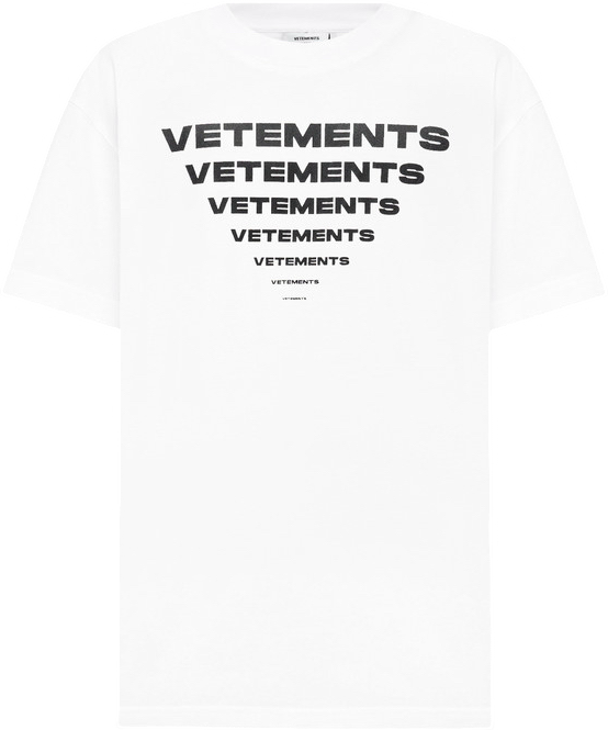 White T-shirt with Vetements logo print