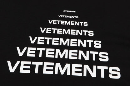 Black T-shirt with Vetements logo print