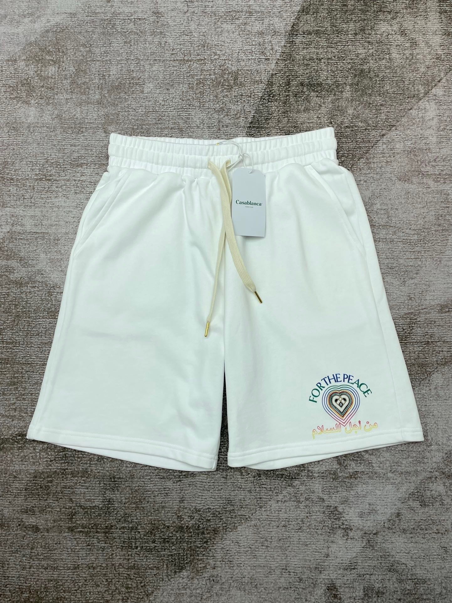 Short en molleton de coton for the peace White