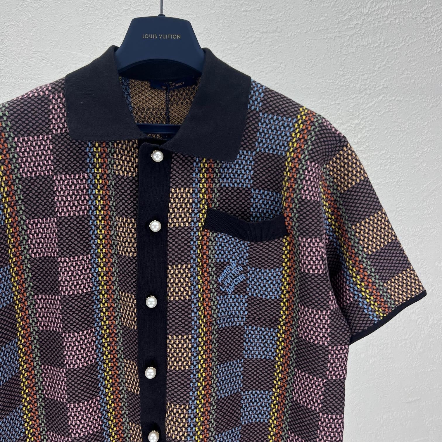 Polo lv maille de coton damier 2024