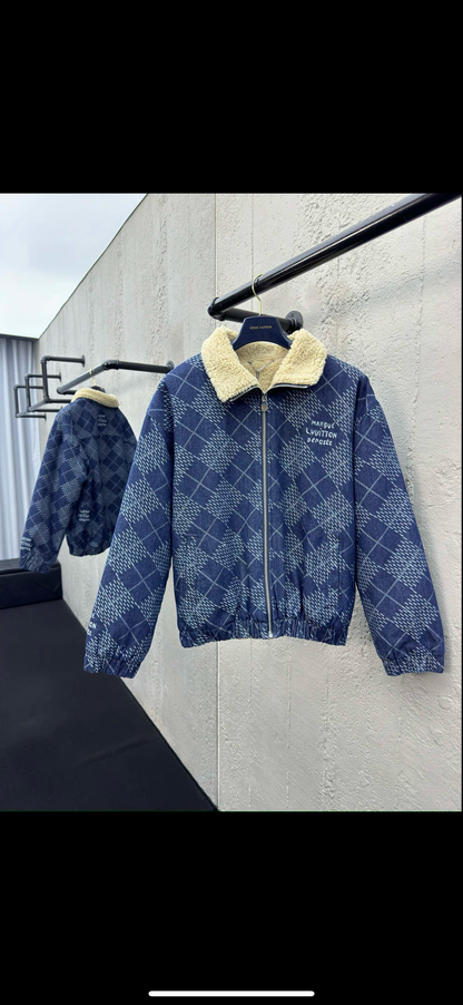 Blouson denim et polaire Lv