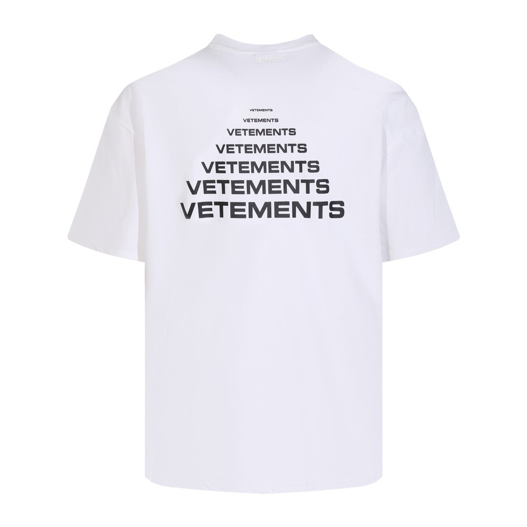 White T-shirt with Vetements logo print