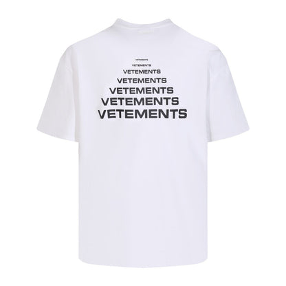 White T-shirt with Vetements logo print