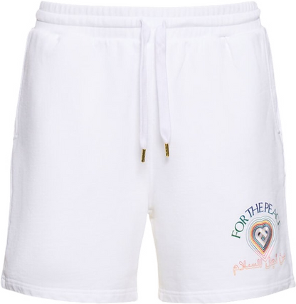 Short en molleton de coton for the peace White