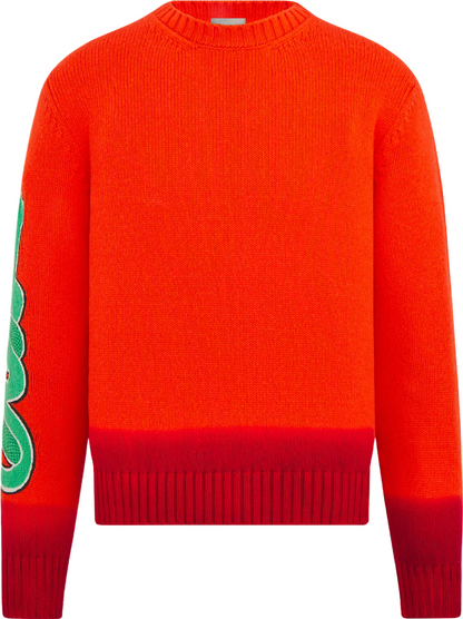 Pull CD AND KAWS Maille de laine orange et rouge