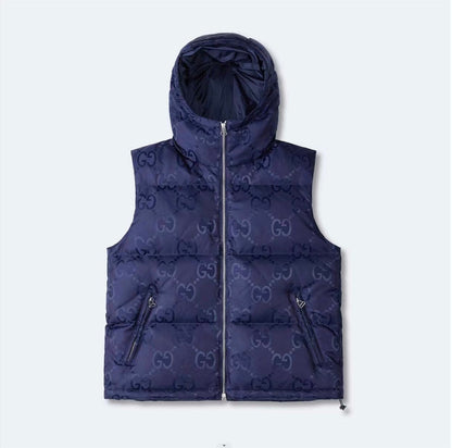 GG jumbo sleeveless jacket blue night