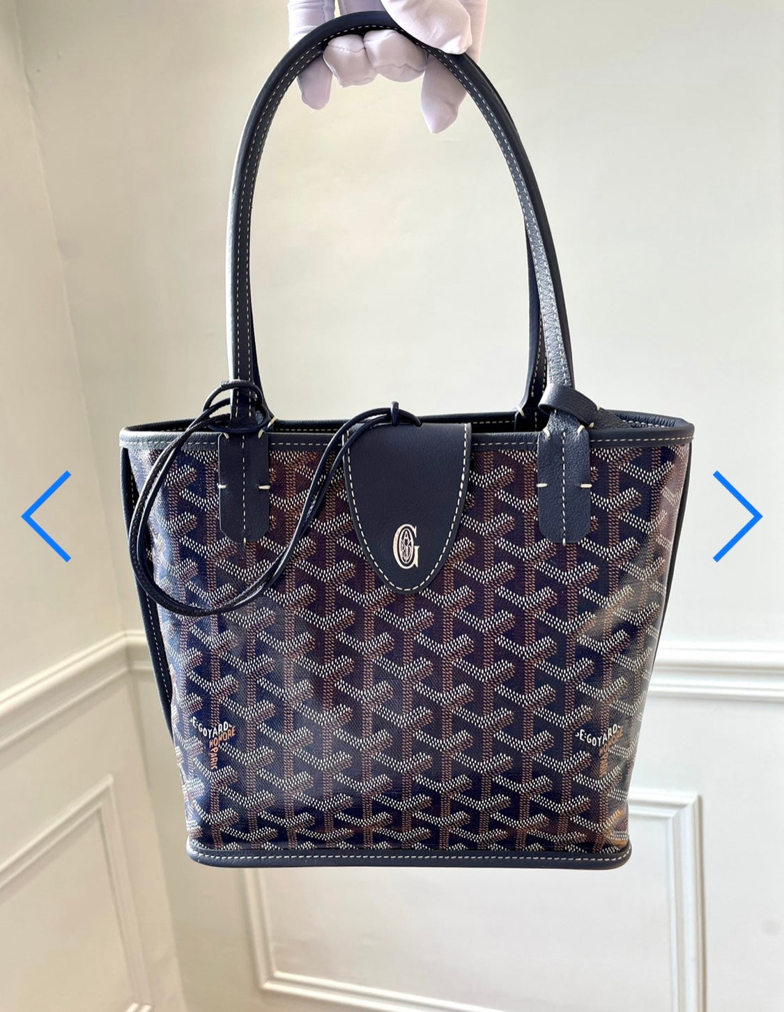 Sac Anjou Mini blue navy facture