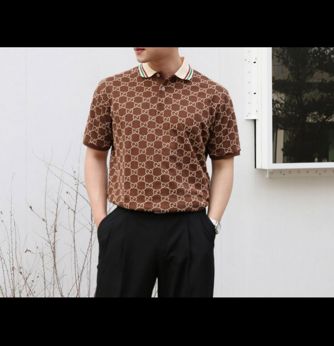 Dark brown Gg polo shirt invoice