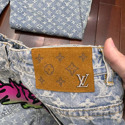 Jean Lv  baggy denim facture