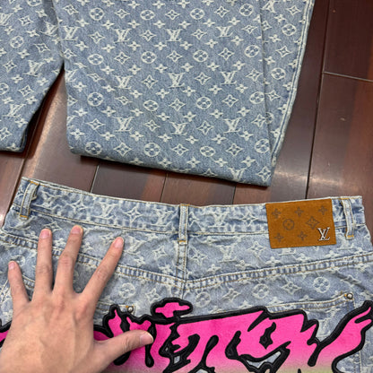 Jean Lv  baggy denim facture