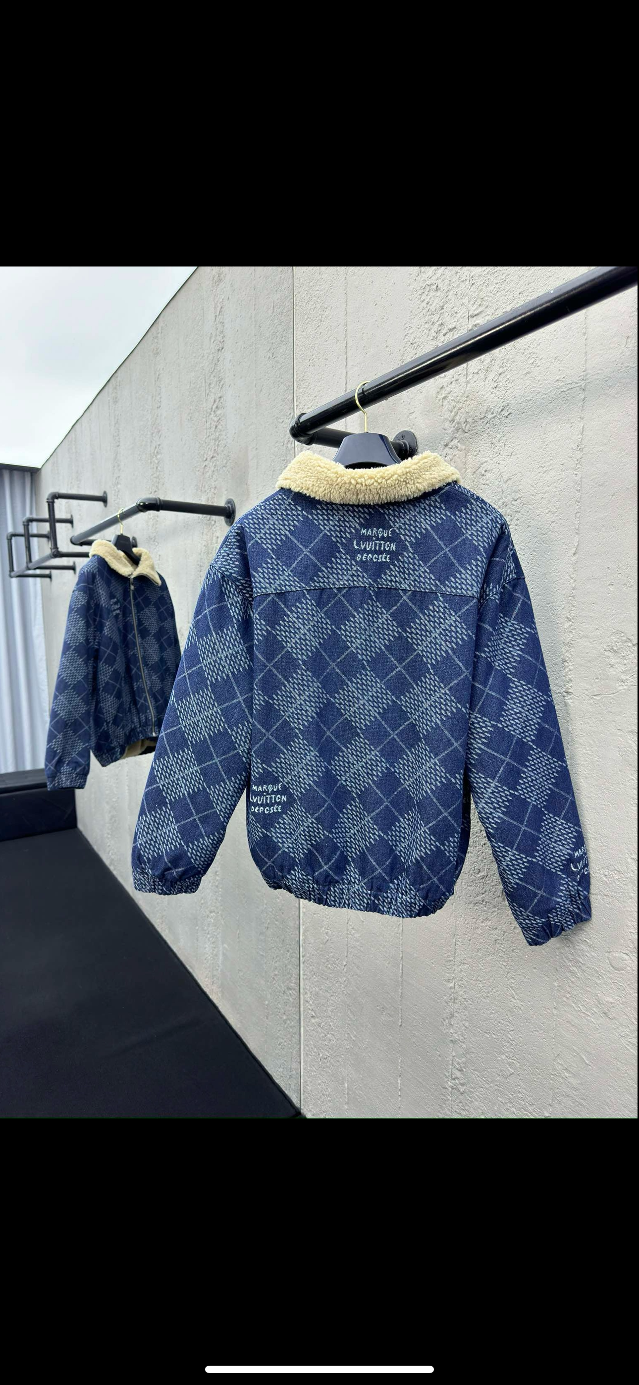 Blouson denim et polaire Lv