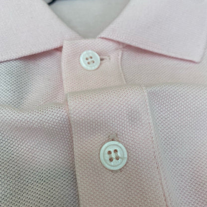 Rosa Baumwoll-Poloshirt mit CD-Symbol