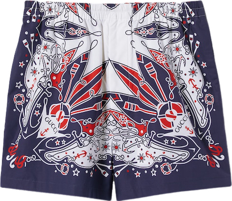 SHORTS HEMD AUS BAUMWOLLE MIT GG BANDANA-PRINT