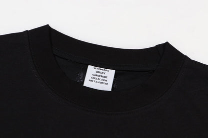 Black T-shirt with Vetements logo print