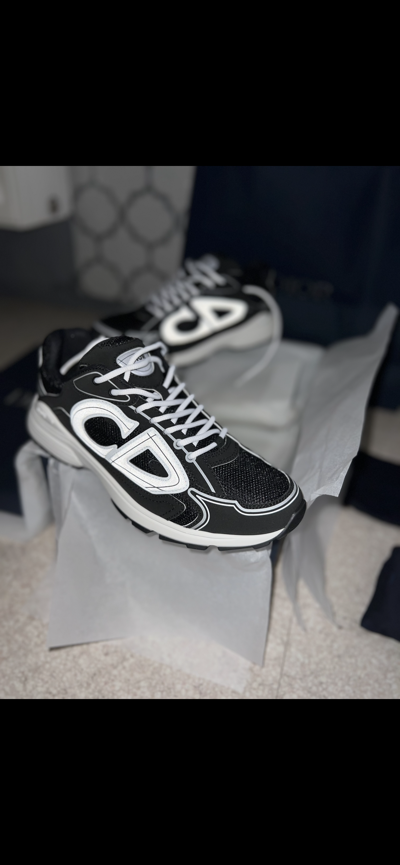 SNEAKERS B30 V2 VERY SMOOTH VERSION BLACK GRAY REFLECTIVE REACTION CORRECT INVOICE COMPLETE PACKAGING