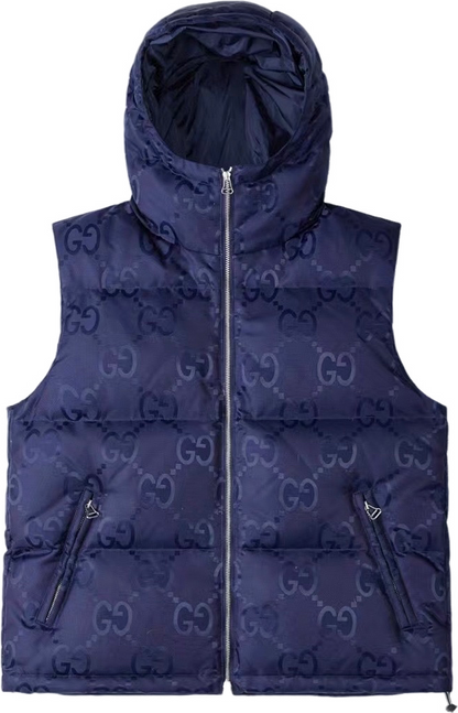 GG jumbo sleeveless jacket blue night