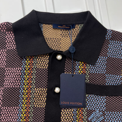 Polo lv maille de coton damier 2024