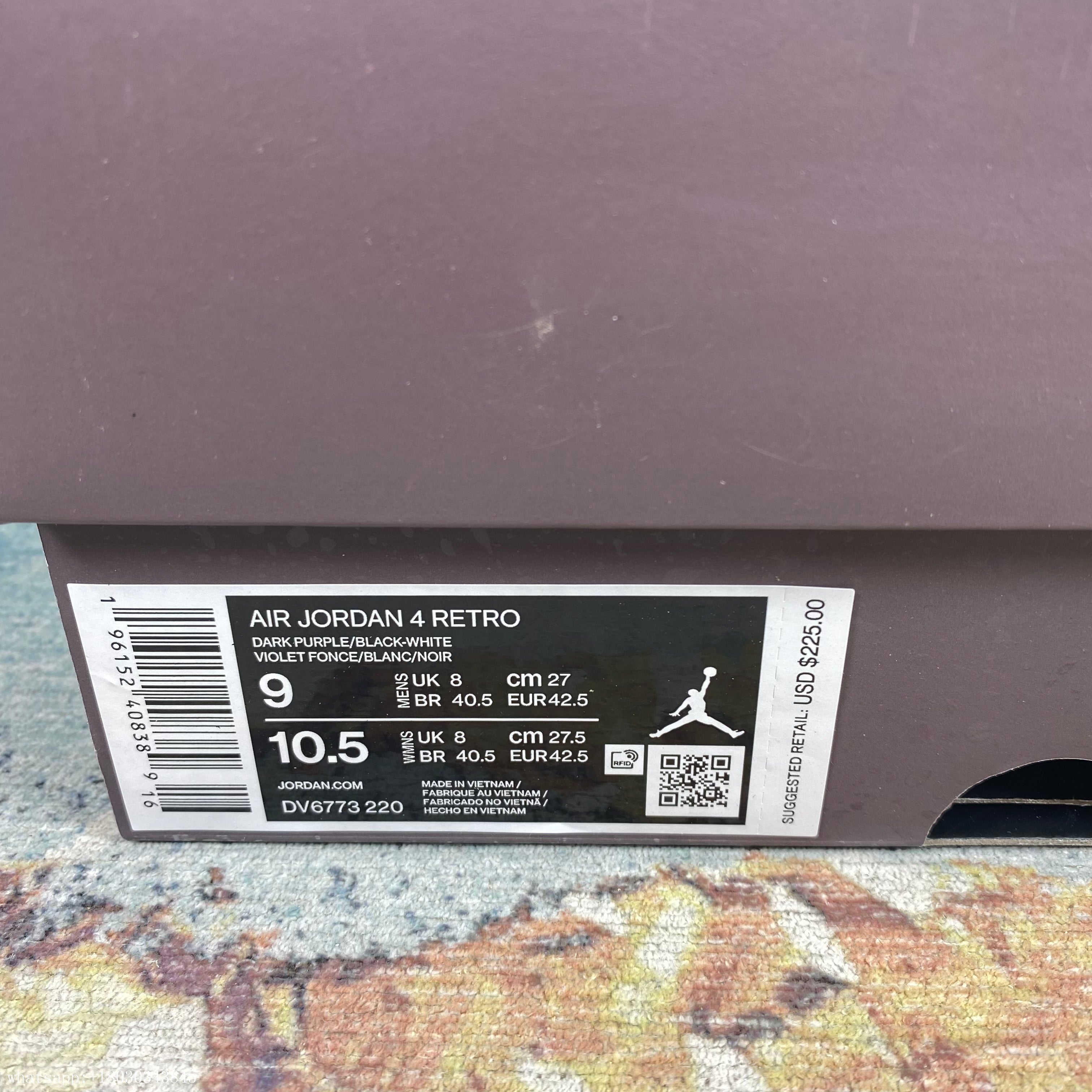 AJ4 Jordan 4 Retro A Ma Maniére Violet Ore 1:1 STOCK X AUTHENTIFICATION ✔️