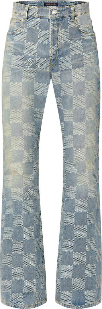 Pantalon denim évasé Damier