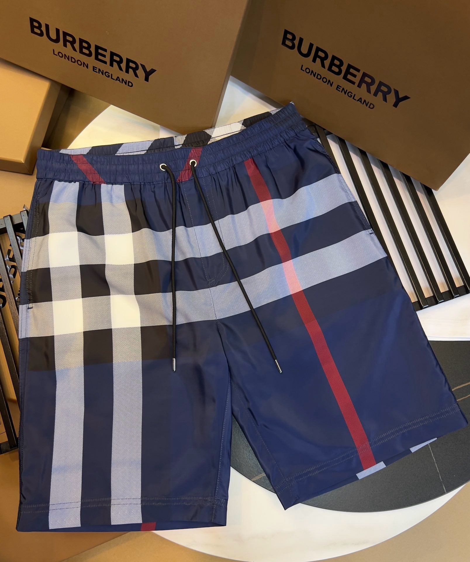 bbr checked swim shorts