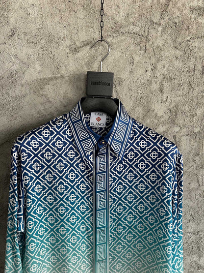 Casa JACQUARD GRADIENT SILK SHIRT