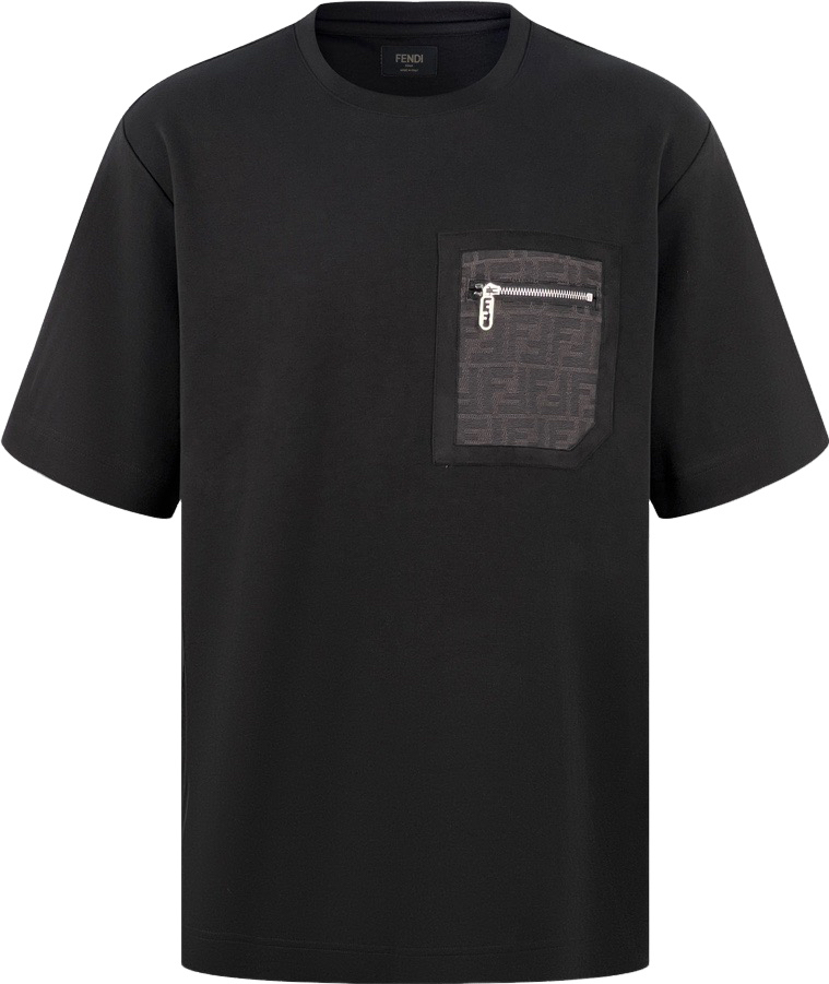 Finden Sie ein schwarzes T-Shirt mit Taschen